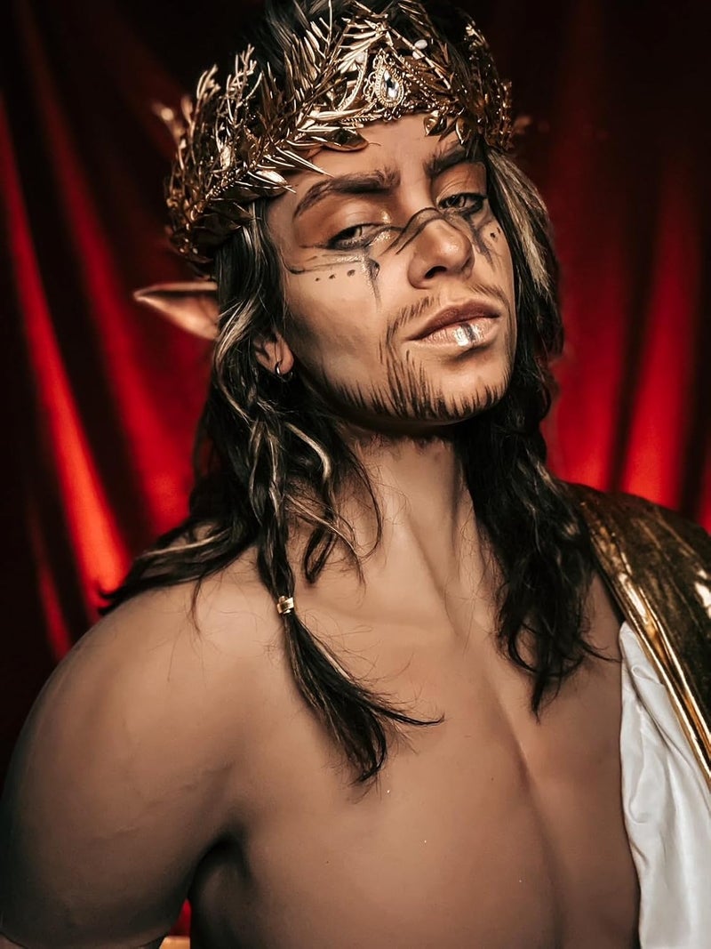 MOSTORY Handmade Golden King Crown with Branches Gold Twigs Fairy HeadpieceGreek Leaf Headband Celtic Elf Tiara for Men's Wedding Bridal Carniva1 Party Medieval Mardi Gras Hair Accessory - Image 3
